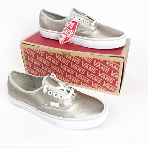 🔥 VANS AUTHENTIC FOIL GRAY GOLD SHOES LACE UP 🔥 - Picture 6 of 6